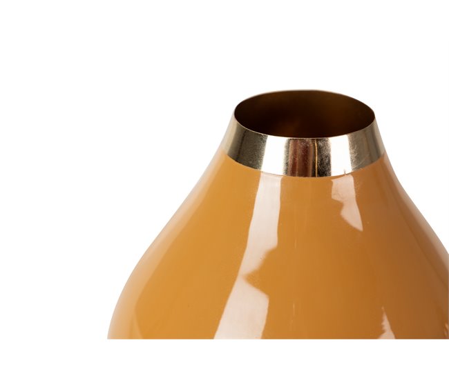 Conforama Florero Metal Dorado Mostaza 18x18x26 Cm