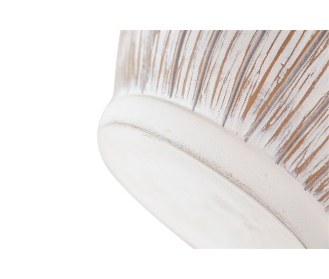 Conforama Florero Resina Blanco Marron 22x22x36 Cm