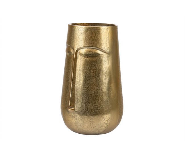 Conforama Florero Rostro Rough Gold 16x16x28 Cm