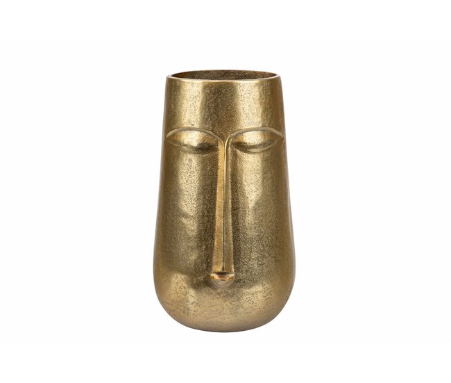 Conforama Florero Rostro Rough Gold 16x16x28 Cm