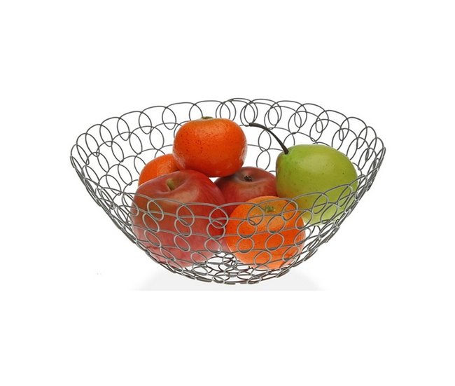 Conforama Frutero Gris Metal (28 X 12 X 28 Cm)