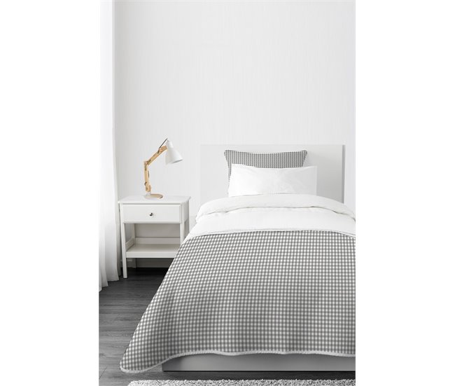 Conforama Funda Cojín Vichy Vichy - Gris - 50X50