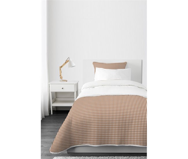 Conforama Funda Cojín Vichy Vichy - Marrón - 50X50