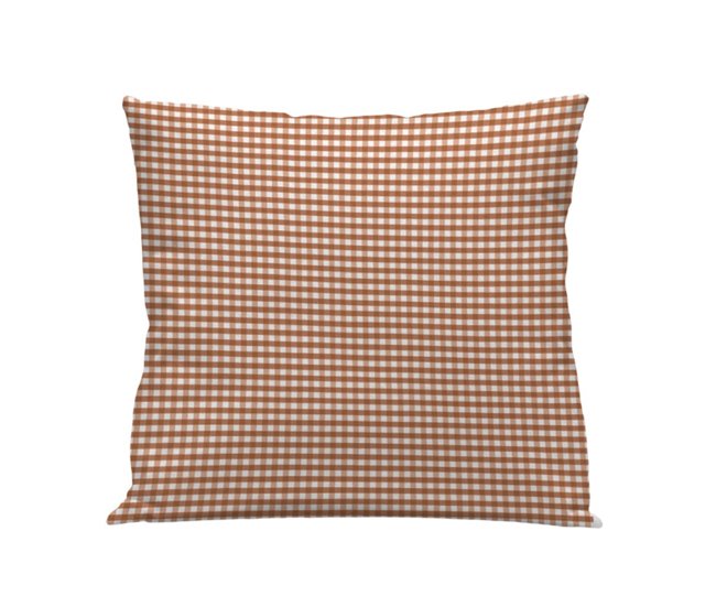 Conforama Funda cojín Vichy Vichy - Marrón - 50X50