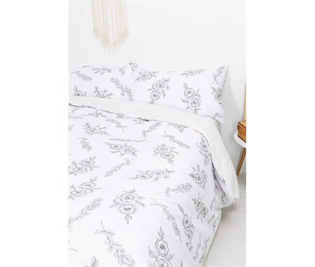 Conforama Funda Nórdica Flor - Blanco - Cama90 (160X270)