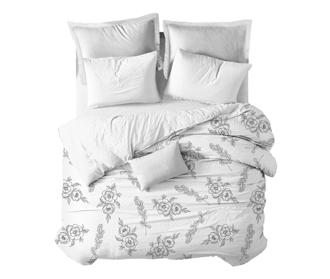 Conforama Funda nórdica Flor - Blanco - Cama90 (160X270)