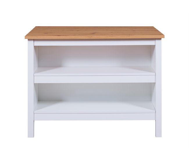 Conforama Isla De Cocina JULINA Roble Y Blanco