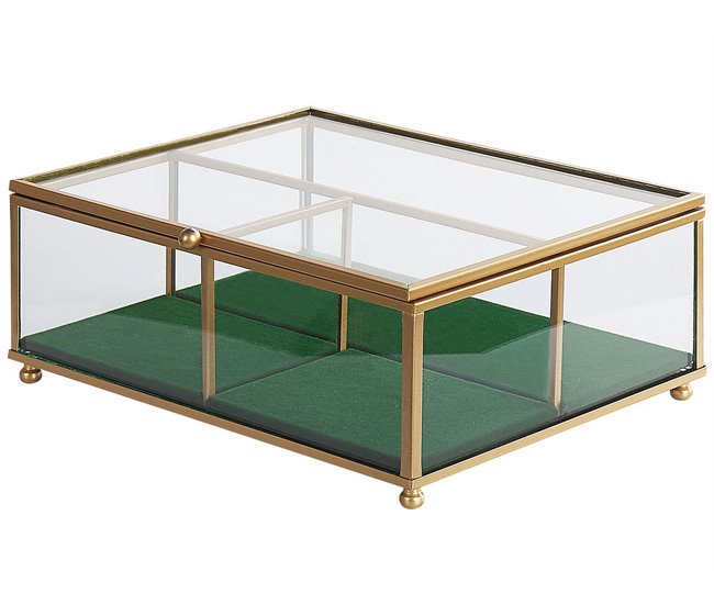 Conforama Joyero de vidrio dorado SAINTES