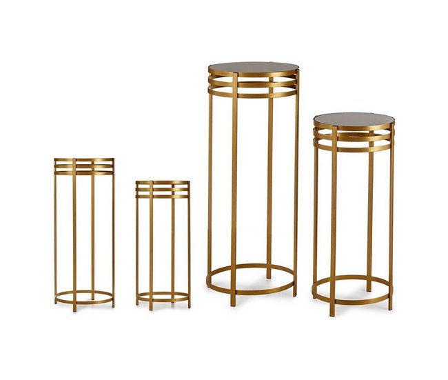 Conforama Juego De 2 Mesas Negro Dorado (2 Pcs)