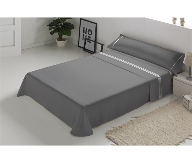 Conforama Juego sabanas SAHARA 90 cm gris