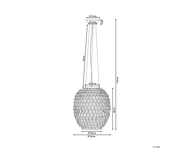 Conforama Lámpara Colgante Cromo/cristal SAUER