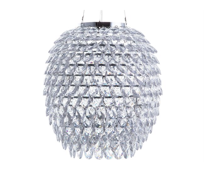 Conforama Lámpara colgante cromo/cristal SAUER