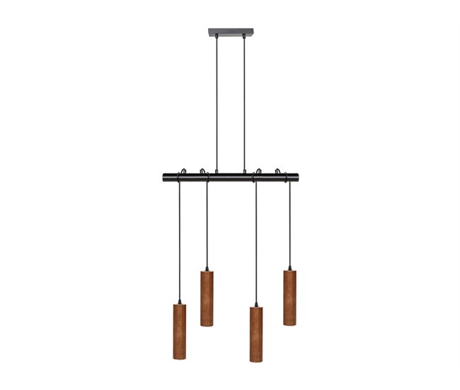 Conforama Lámpara colgante de madera oscura TUTAKI