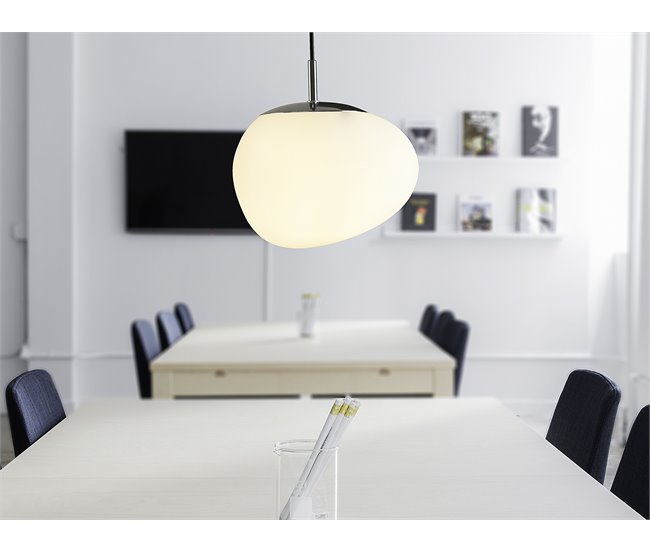 Conforama Lámpara Colgante De Vidrio Blanca LIFFEL