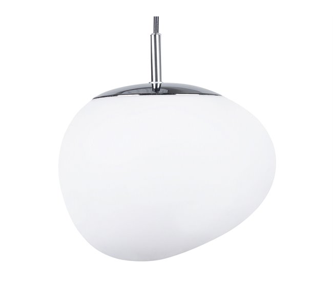Conforama Lámpara colgante de vidrio blanca LIFFEL
