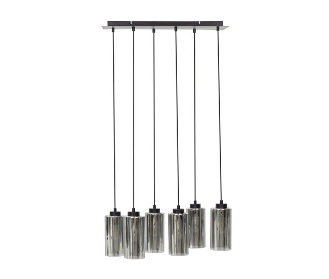 Conforama Lámpara colgante de vidrio gris PURIRI