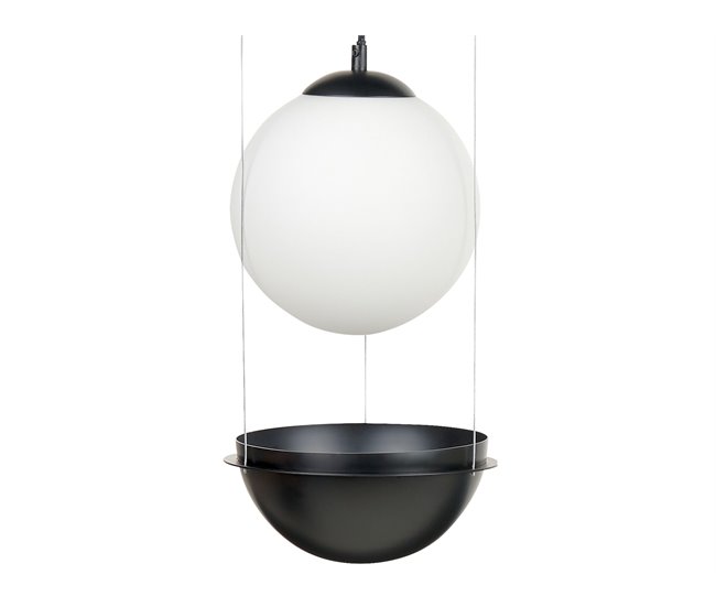 Conforama Lámpara colgante de vidrio negro TOBINS