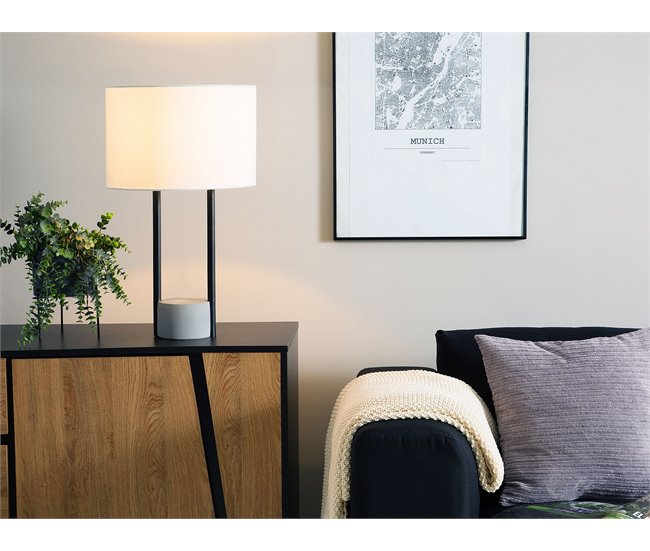 Conforama Lámpara De Mesa Blanca REMUS