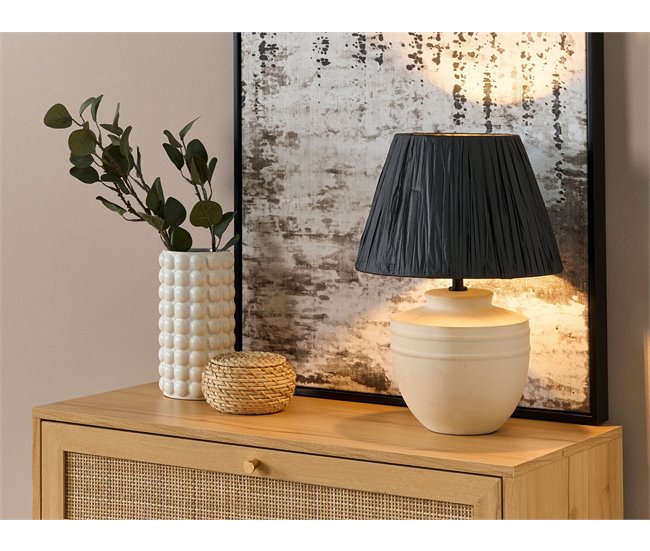 Conforama Lámpara De Mesa De Cerámica Beige TIGRE