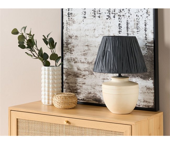 Conforama Lámpara De Mesa De Cerámica Beige TIGRE
