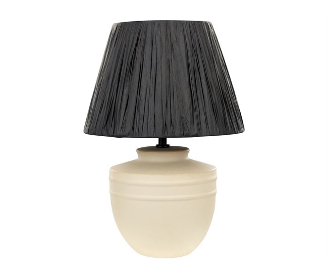 Conforama Lámpara de mesa de cerámica beige TIGRE
