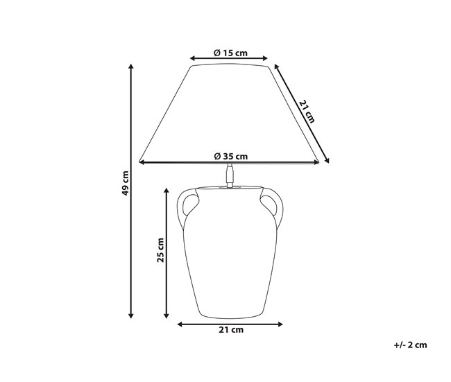 Conforama Lámpara De Mesa De Cerámica Gris AGEFET