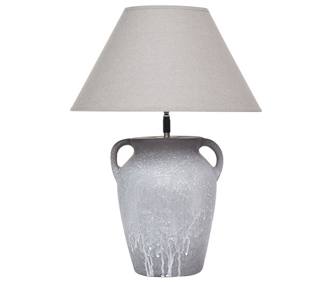Conforama Lámpara de mesa de cerámica gris AGEFET
