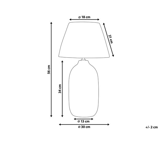 Conforama Lámpara De Mesa De Cerámica Gris MATILDE