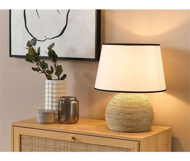 Conforama Lámpara De Mesa De Cuerda Natural GROWEE