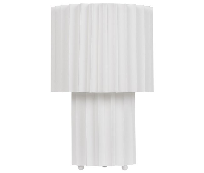 Conforama Lámpara de mesa de lino blanco ALFEIOS