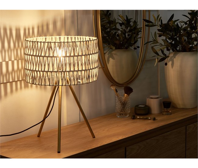 Conforama Lámpara De Mesa De Metal Beige CULEBRA