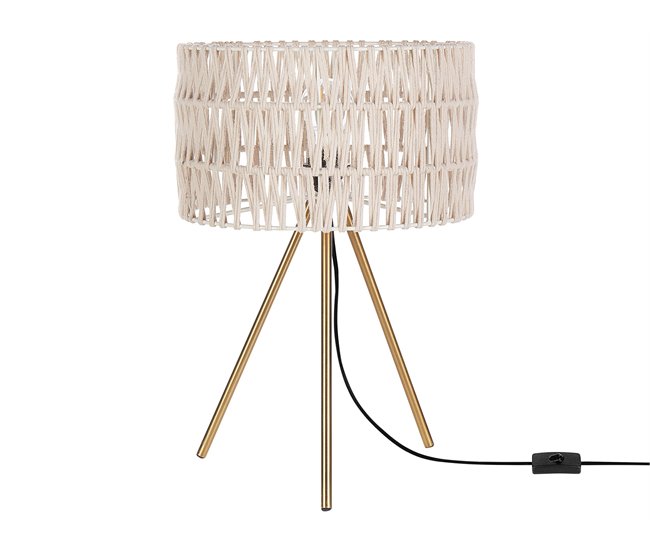Conforama Lámpara de mesa de metal beige CULEBRA