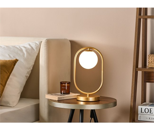 Conforama Lámpara De Mesa De Metal Dorado YANKEE