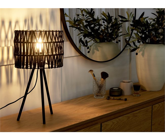 Conforama Lámpara De Mesa De Metal Negro CULEBRA