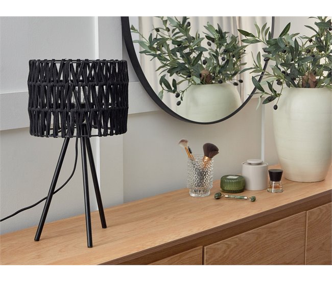 Conforama Lámpara De Mesa De Metal Negro CULEBRA