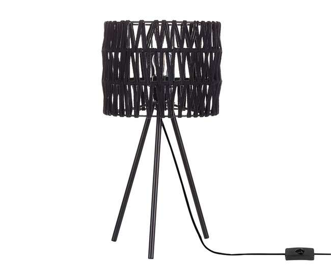 Conforama Lámpara de mesa de metal negro CULEBRA