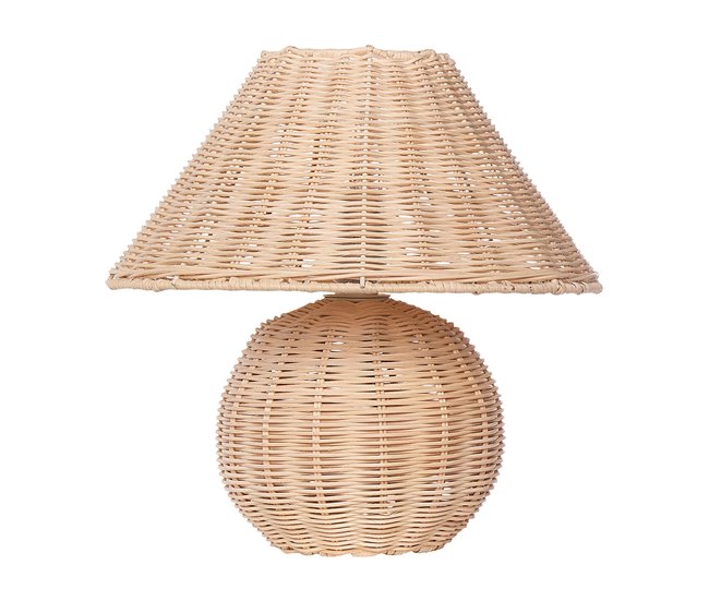 Conforama Lámpara de mesa de ratán beige CINDER