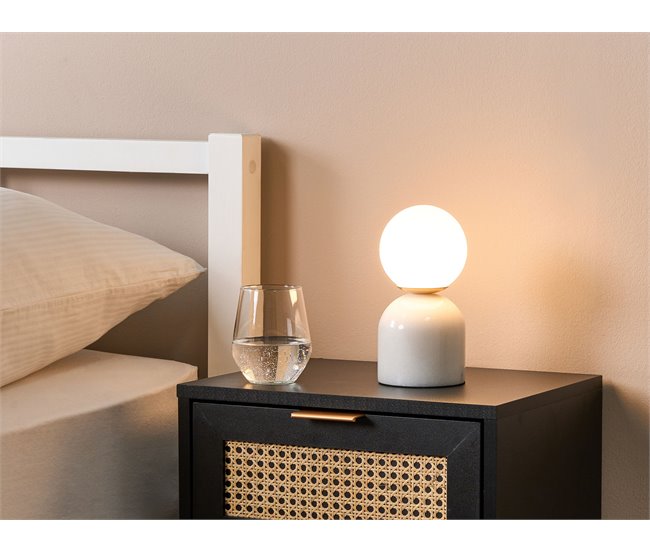 Conforama Lámpara De Mesa Mármol Blanco KIWI