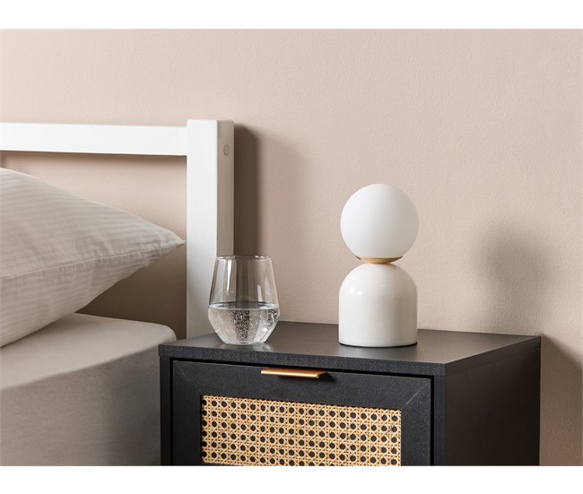 Conforama Lámpara De Mesa Mármol Blanco KIWI