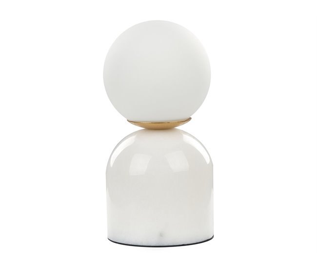 Conforama Lámpara de mesa mármol blanco KIWI
