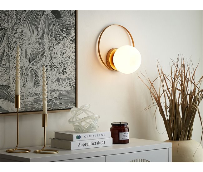 Conforama Lámpara De Pared De Metal Dorado SNOWY