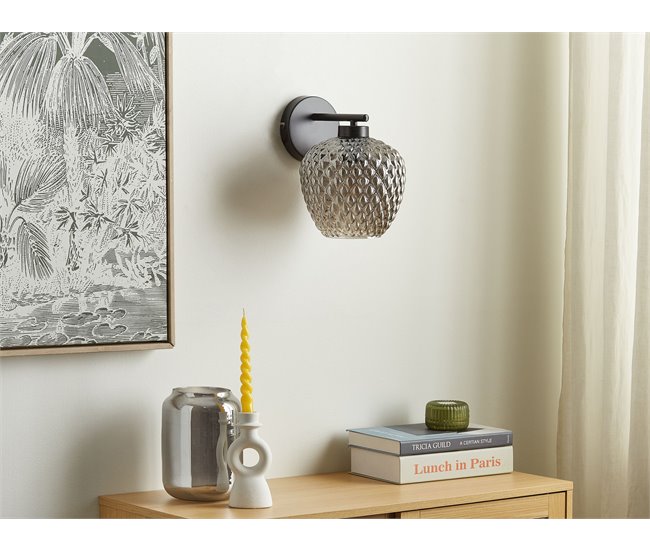 Conforama Lámpara De Pared De Metal Gris SHERRY