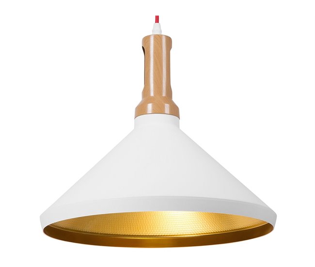 Conforama Lámpara de techo blanco/dorado LIARD