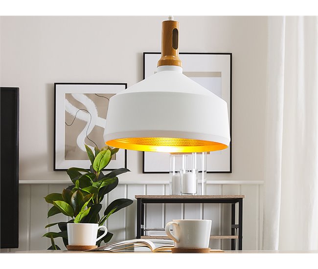 Conforama Lámpara De Techo Blanco/dorado SEPIK