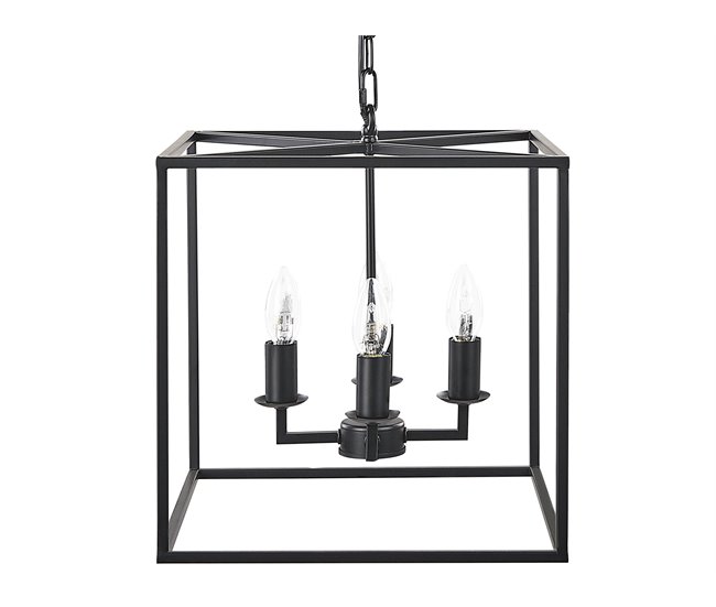 Conforama Lámpara de techo de metal negro WANCHET