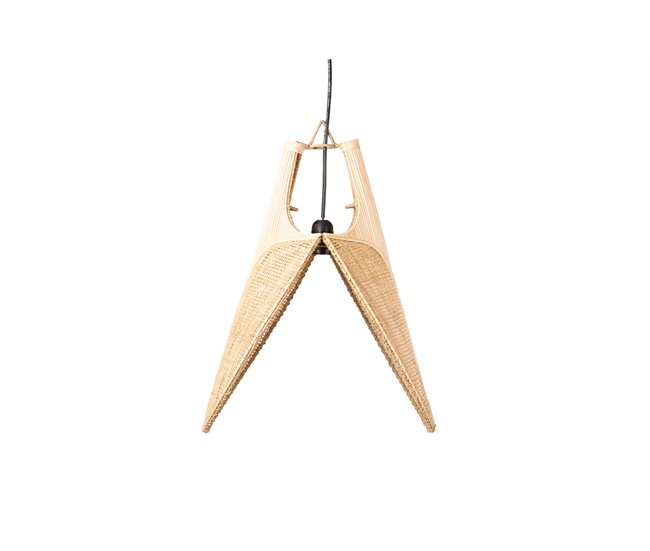 Conforama Lampara Techo Mimbre Natural 60x60x40 Cm