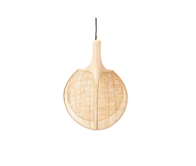 Conforama Lampara Techo Mimbre Natural 60x60x40 Cm