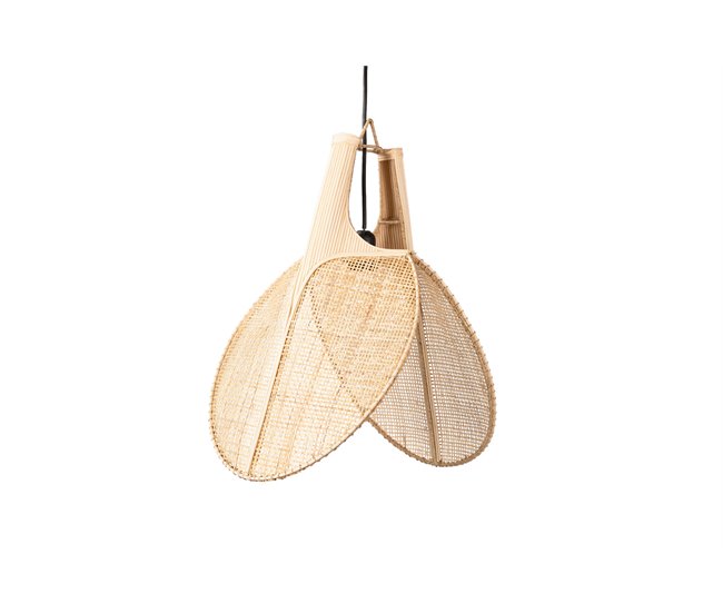 Conforama Lampara Techo Mimbre Natural 60x60x40 Cm