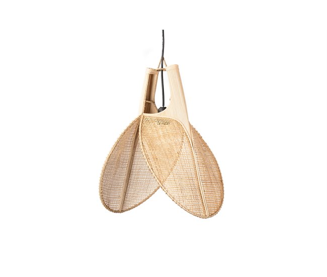 Conforama Lampara Techo Mimbre Natural 60x60x40 Cm