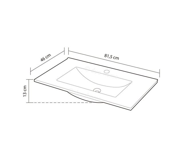 Conforama Lavabo Cerámico Blanco 81 5 X 18 X 46 Cm